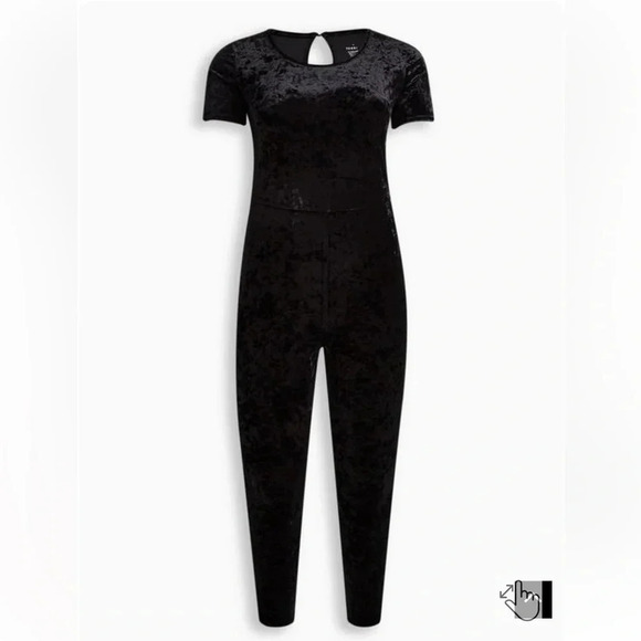 Torrid Full Length Crushed Velvet Short Sleeve Catsuit Size 4 - Picture 5 of 12